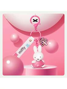 官方授權 Miffy 柔軟橡膠鑰匙圈，極簡可愛風格，Miffy 兔子角色設計，柔軟橡膠吊飾，精湛工藝，手提包、背包與鑰匙配件，適合日常使用、旅行、生日、聖誕節 - 洋紅色 - 查看 7