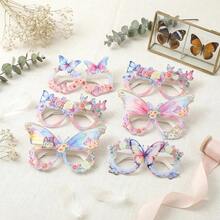 12pcs Pink & Purple Butterfly Shaped Paper Glasses, Party Photo Booth Props, Mix & Match Butterfly Colors, Perfect For Butterfly Theme Birthday Party Photo Booth Props And Masquerade Decorations - Multicolor - View 1