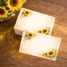 25/50 Pcs Vintage Sunflower Message Cards, Blank Greeting Cards For Handwritten Notes, Floral Blessing Cards, Gift Message Cards, Emotional Expression Cards, Thank You Cards, Themed Flower Cards, Handwritten Birthday Wishes, Friendship Cards - A - View 10
