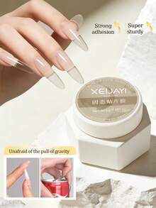 XEIJAYI 4件組 固體美甲膠，適用於穿戴式美甲，UV/LED相容美甲黏合劑，適合沙龍與居家DIY美甲 - 無色 - 查看 6