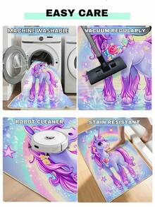 1PC Cartoon Patterned Children'S Carpet, Polyester Game Mat, Anti Suitable For Children And Teenagers' Daily Play In Bedrooms And Living Rooms - Multicolor - View 9