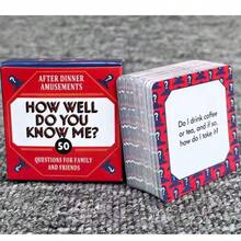 Minijuego de cartas - ¿Cuánto me conoces? - Cartas de juego, adecuadas para viajes, reuniones, entretenimiento familiar y de amigos - Multicolor - Ver 1