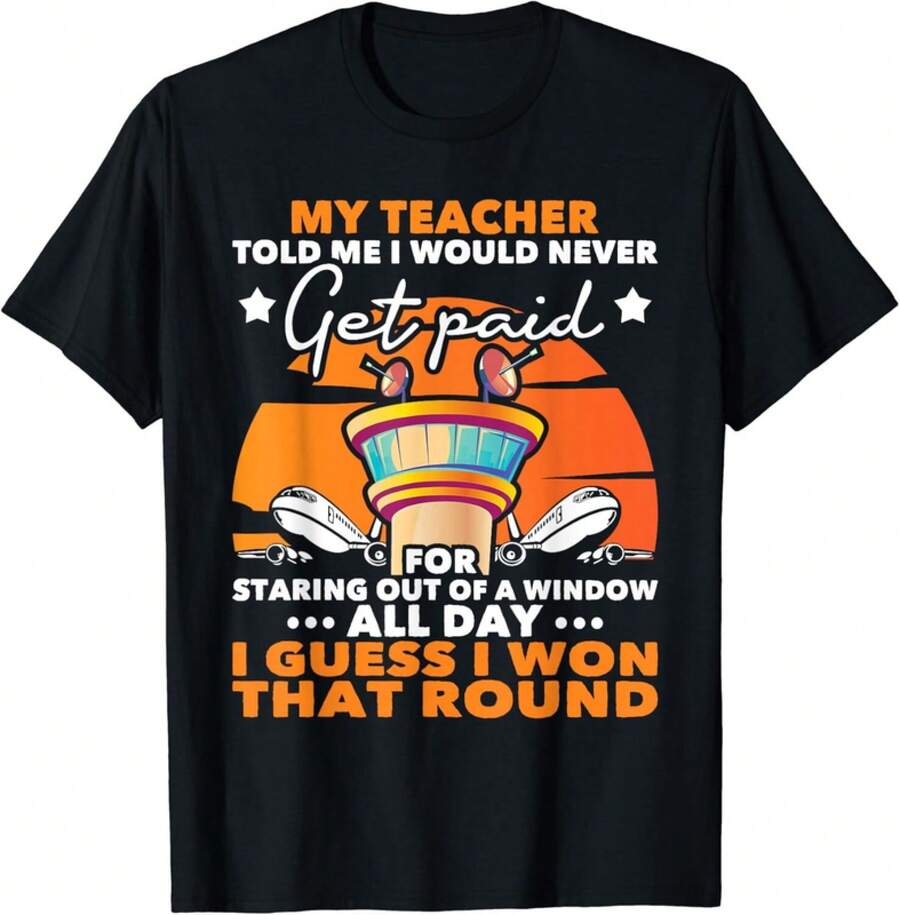 I Won That Round - Air Traffic Controller ATC Airfield Tower Gift Unisex T-Shirt - 黑色 - 查看 1