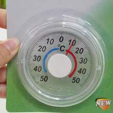 Dual-Use Circular Plastic Thermometer And Hygrometer For Indoor And Outdoor Use, For Home And Garden, High-Precision Wall-Mounted Measuring Instrument. - White - View 2