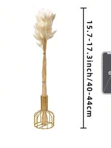 10/20支人造香蒲裝飾，17.3英吋迷你仿真香蒲羽毛花束，棕色香蒲裝飾，波希米亞風房間花卉裝飾，婚禮花瓶花環裝飾，臥室裝飾，波希米亞婚禮裝飾，地板裝飾，儀式背景人造花束，母親節禮物，生日週年禮物，DIY花環裝飾 - 深綠色兔尾草 - 查看 5