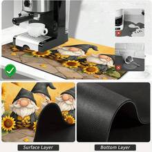 1 Peça Tapete de Secagem de Louça com Padrão de Anão, Abelha, Girassol, Almofada para Máquina de Café, Tapete de Drenagem de Bancada de Cozinha Altamente Absorvente, Multiuso, Presente para Casa, Decoração de Mesa - XYLSD-436 - Visão 10