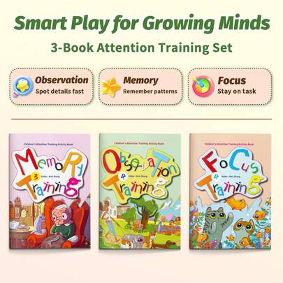 子供の脳トレーニング 読書ゲームブック、集中力、記憶力、観察力の向上アクティビティ、注意力練習と初期学習