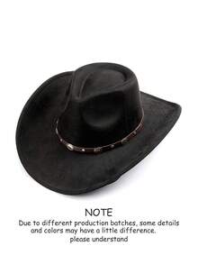 1 pieza Sombrero de mujer estilo occidental de ante | Decoración de metal vintage con diseño de cuerda al viento | Adecuado para uso casual, actuaciones en el escenario, reuniones al aire libre, múltiples colores disponibles, aplicable para primavera/otoño - A - Ver 12