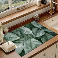 1pc Vintage Botanical Pattern Absorbent Dish Drying Mat, Home Decor, Suitable For Espresso Machine, Sink, Faucet, Bathroom, Kitchen Accessories - Multicolor - View 6