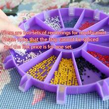 6-Grid Diamond Painting Tray With Plastic Brush, For DIY Diamond Sorting And Crafts Making - Multicolor - View 5