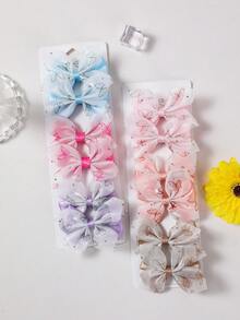 12/6pcs Girls Multi-Color Sequin Bow Hair Clips Hair Accessories Headwear Top Clips Back Clips Side Clips Alligator Hair Clips For Daily Use - Multicolor - View 2