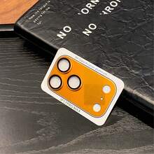 High-Quality Multi-Color Metal Lens Film, Suitable For IPhone 17 Pro Max, HD Rear Camera Protective Film, 17 Pro Anti-Fall, Adhesive, Anti-Scratch, Anti-Explosion - Orange - View 7