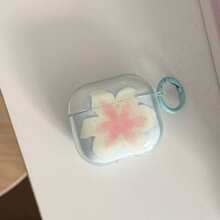 時尚創意透明粉藍百合設計耳機保護套附掛環，適用於Airpods第4代、Apple第2代、第3代，Airpodspro 3新款保護套吊飾，韓系Pro 2耳機保護套，女孩耳機保護套，春夏耳機保護套，生日禮物，節日禮物 - 彩色 - 查看 11