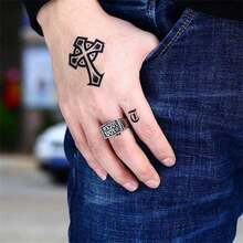 1pc Punk Style Silver Metallic Wire Letter Ring Valentine's Day Gifts For Wife, Girlfriend, And Mother, As Well As Holiday Gifts And Couple Jewelry GXD0 - 彩色 - 查看 3