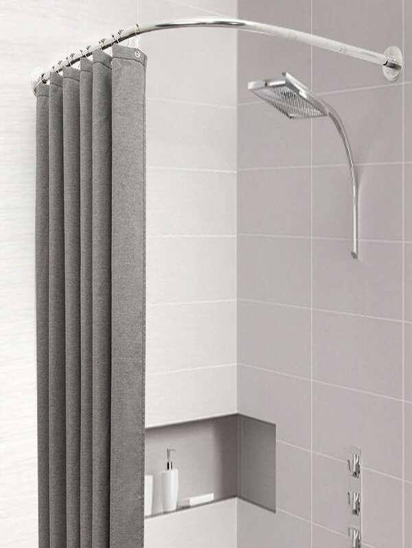 Barra de cortina de ducha en forma de L, barra de ducha de esquina, barra de cortina de partición de esquina extensible, adecuada para baño, bañera, armario