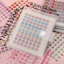 2400pcs Cute Mini Sticker Set With Storage Book | Portable Transparent Plastic Material, Various Beautiful Designs, Perfectly Match Notebooks And Photo Albums, Ideal For DIY Journals And Scrapbooks - Multicolor - View 7