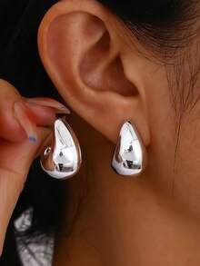 1 Pair Minimalist Water Drop Bead Earrings, Elegant European And American Style Earrings - Multicolor - View 3