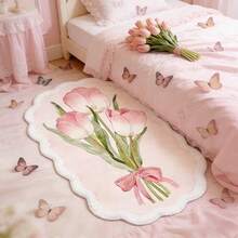 1 st rosa liljeblomma vågig mjuk vardagsrumsmatta, sovrumsinredning, heminredning, dekorativ matta, sovrumsinredning, liten matta, matta, heminredning, vardagsrumsmatta, liten vardagsrumsmatta, sovrumsmatta, vardagsrumsinredning, utomhusmatta, tvättbar matta - Multifärgad - Visa 2