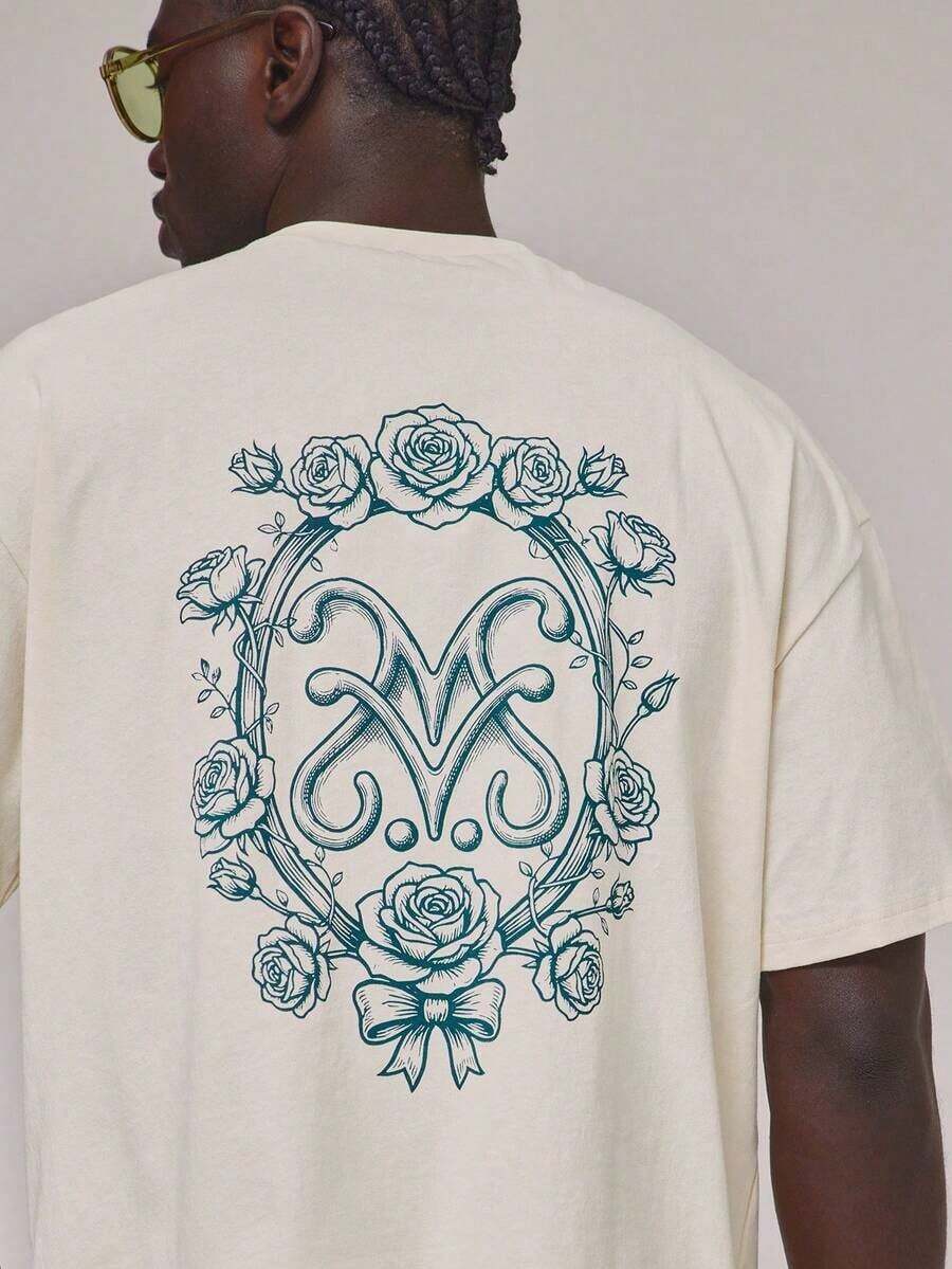 Women's Casual Printed T-Shirt, Short Sleeve And Round Neck, Local Urban Fashion Spring/Summer. Women's Blouses, Women's T-Shirts. 180g (S-XXXL) - 杏色 7 - 查看 1