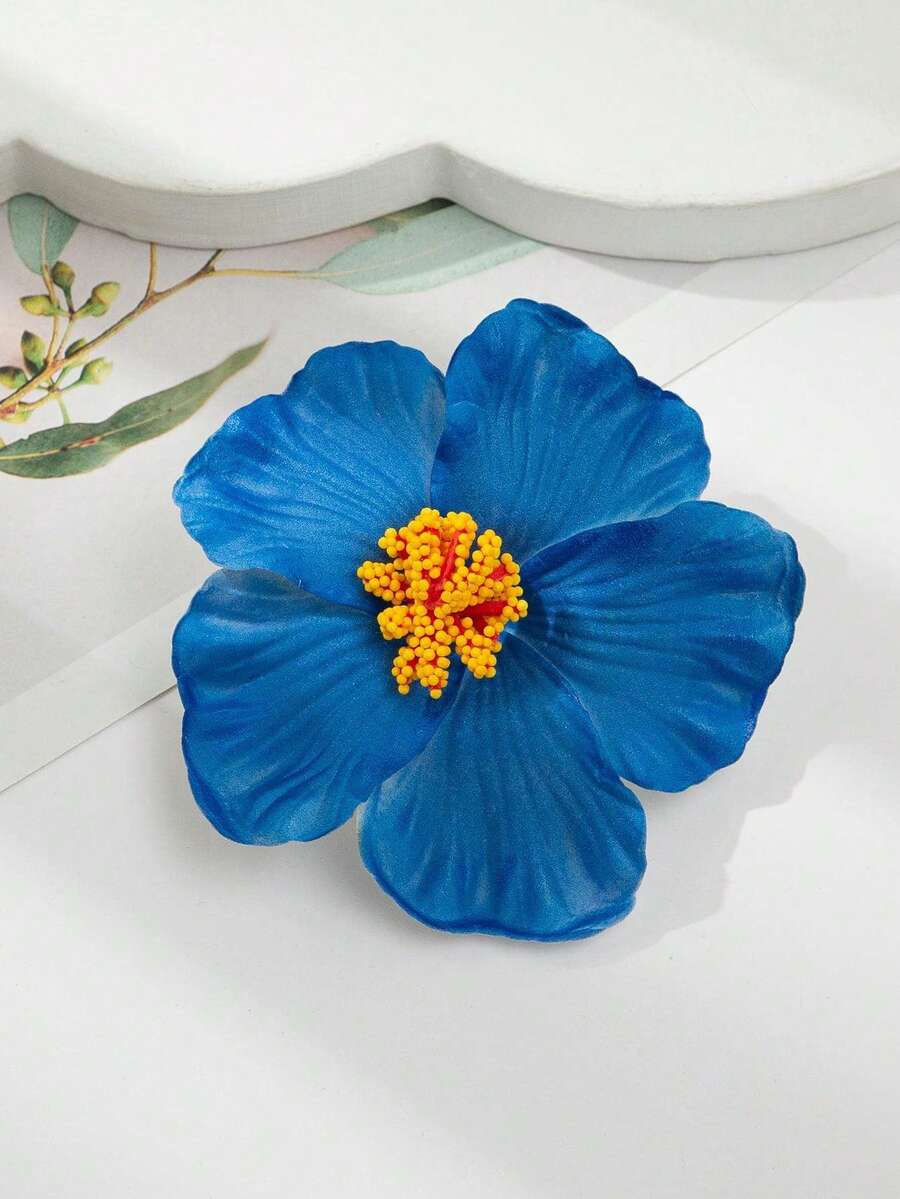 1 chiếc kẹp tóc cá sấu trang trí hoa thời trang cho nữ, kẹp tóc trang trí tóc phong cách Boho, kẹp càng cua Valentine, kẹp tóc barrette, đồ dùng học tập, kẹp tăm, phụ kiện, phụ kiện tóc, kẹp tóc trượt, kẹp bobby - Màu xanh lam - Xem 1