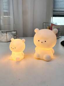 1pc Cute Bear Night Light, Battery Powered Table Lamp Bedside Light, Suitable For Bedroom, Living Room, Exquisite Desktop Decor, Thoughtful Surprise Gift For Girlfriend, Family, Classmates And Friends, Mother's Day Gift, Birthday Gift - Cute Little Bear - View 13