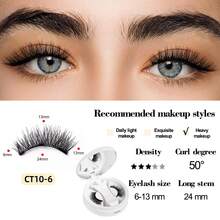 1 Box Reusable Natural Style Glue-Free Magnetic False Eyelashes, Soft Magnetic Lashes, Easy To Apply And Remove - View 13