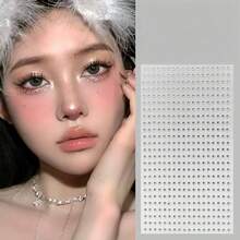 3/2/1pc Face Rhinestone Stickers, Stage Makeup Music Festival Party Eye Makeup Decorative Rhinestones, Daily Creative Makeup Selfie Photo Embellishment Glue-Free Sparkling Rhinestones - Multicolor - View 5