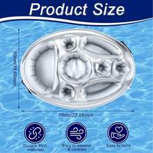 Inflatable Floating Drink Tray, Portable Pool Drink Float With Cup Holder, Essential For Adult Summer Pool Party And Beach, Tropical Party Decoration - Multicolor - View 5