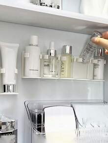 5/10/15pcs Multifunctional Space-Saving Adjustable Bracket - Wall-Mounted Storage Rack Suitable For Kitchen Spice Bottles And Bathroom Cosmetics - Mom's Daily Essential Ideal Mother's Day Gift - White - View 8