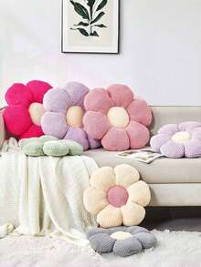 Flower Shaped Floor Pillow, Home Decor, Cute Design Floor Cushion, Decorative Soft Pillow Suitable For Bed, Sofa, Etc. - Purple Rice Core - View 6