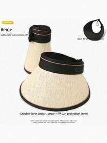 Sombrero de ala ancha para mujer con protección UPF50+, sombrero transpirable y protector solar adecuado para ciclismo, protección solar, vacaciones y viajes - Multicolor - Ver 12