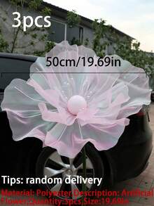 1/3件人造花束，彩虹網格絲綢罌粟花。長度：50cm。適用於婚禮、母親節、生日派對和家居裝飾。鮮豔色彩，設計為懸掛式人造花。 - 混色50cm - 查看 13