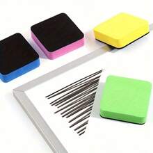 Randomly Selected 3-Piece Set Of Grooved Colorful Erasers - Dust-Free Chalkboard And Whiteboard Erasers With Cartoon Patterns, Suitable For Classroom, Office And Home Use - Learning Supplies For Teachers And Students / Random 6-Piece Set Of Cute Cartoon Dog Paw Chalkboard Erasers, (Red, Green, Blue, Purple, Yellow, Black) 6-Color Combination - Multiple Styles - View 11