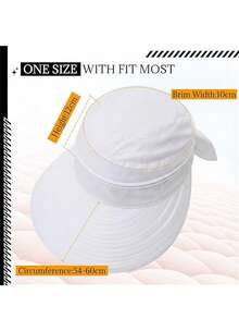 1pc Colorful Ribbon Summer Women's Sun Hat, Adjustable Sun Protection, Suitable For Ponytail Wear, Fashionable And Versatile - Multicolor - View 3