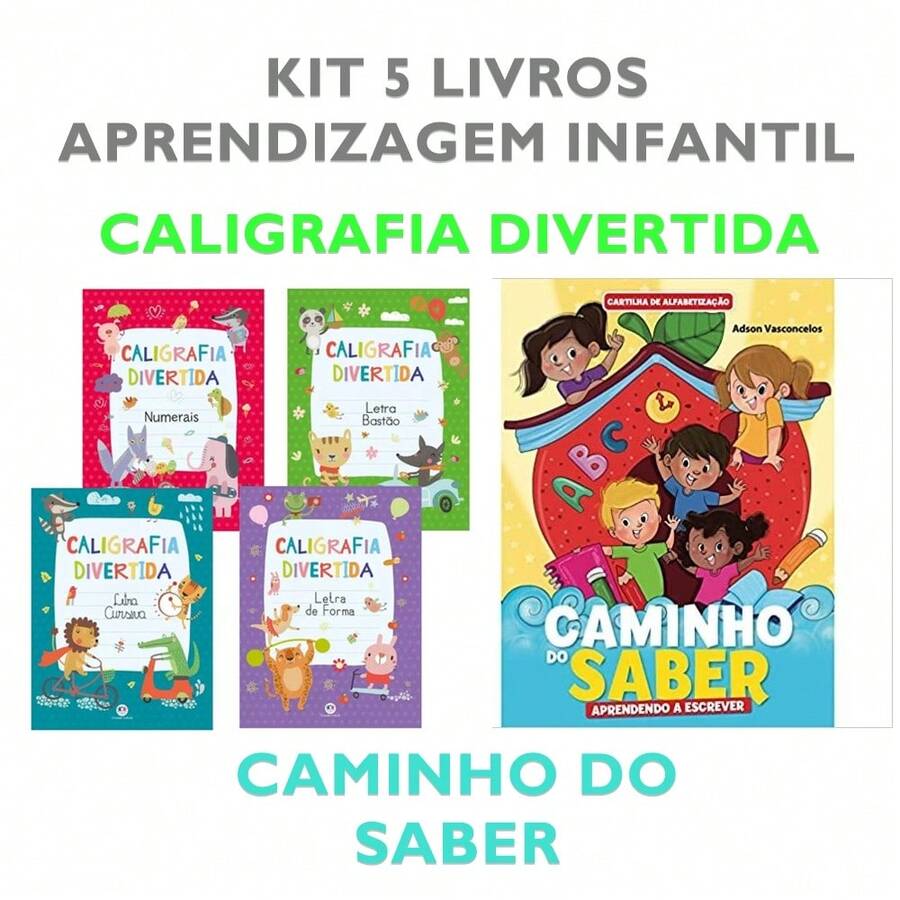 Kit Infantil Aprendizagem Caligrafia Divertida + Caminho do Saber Aprendendo a Escrever - Conjuntos - Visão 1
