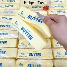 1個柔軟可擠壓奶油棒玩具，休閒娛樂紓壓軟玩具，逼真食物擠壓壓力球玩具禮物，適合節日派對 (Squishies.Squishy.Butter Squisy) - 彩色 - 查看 5