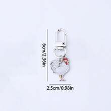 1pc Metal Chick Keychain House Enamel Hen Keychains Lovely Animal Key Chain Gift For Friend - Multicolor - View 11