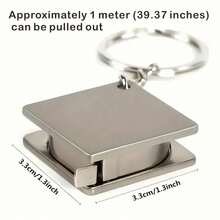 1pc Stainless Steel Retractable Ruler Keychain: The Perfect Measuring Tool Anytime, Anywhere! - A - View 4