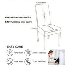 1pc/2pcs/4pcs/6pcs/30pcs Universal High Elastic Dining Chair Covers, Fresh Fruit Style Lime Print, Polyester Fabric, Full Coverage, Stain Resistant, Washable & Removable - Multicolor - View 2