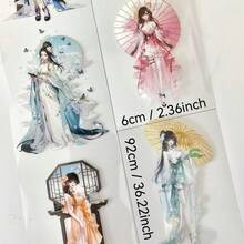 古风中国风美女PET和纸胶带，传统汉服淑女撑伞图案装饰胶带，适用于剪贴簿、手账、子弹笔记、DIY手工、卡片制作和手账装饰 - 6cm*92cm - 查看 2