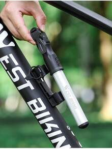 WEST BIKING 腳踏車打氣筒 輕巧鋁合金隱藏式軟管 便攜式手持充氣筒 適合山地車與公路車 騎行裝備 - 彩色 - 查看 12