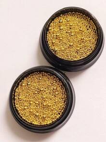 2盒3D圓形設計美甲裝飾珠，鋼珠DIY美甲用品，美甲飾品，美甲寶石，美甲，小鋼珠，金色、銀色、玫瑰金、槍黑色，美甲沙龍，隨機混色尺寸，美學 - 彩色 - 查看 4