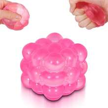 1 pieza Nuevo juguete cubo de estrés de malta exprimible, juguete antiestrés de malta ultra delgado exprimible, 1 pieza juguete cubo de agua de rebote lento suave, textura de uva, rebote lento, duradero, adecuado para estudiantes/adolescentes/adultos, regalo ideal de sorpresa festiva para aliviar el estrés, regalo de vacaciones/cumpleaños, regalo de Halloween, regalo de Navidad, regalo de Nochebuena - Multicolor - Ver 4