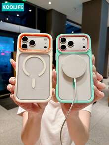 KOOLIFE 奢華防震防摔磁吸 3 合 1 色塊透明壓克力 Apple 手機殼，適用於 Phone18pro/18pro Max/17ProMax、16ProMax、15ProMax、14ProMax、13ProMax、17Pro、16Pro、15Pro、14Pro、13Pro、17、16、15、14、13/11/12pro Max；適合作為春季週年禮物、生日禮物、畢業禮物、男友/女友生日禮物，男女皆宜 - 淺紫色 - 查看 3