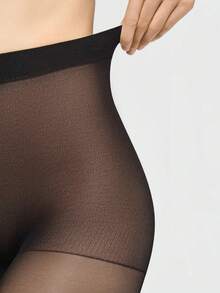 Matte Black Seamless Comfortable Everyday Tights - Black - View 6