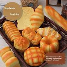 1pc Soft Slow Rebound Bread Food Prop, Toast Egg Tart, Soft Fragrant Model, Fluffy Toast, Fried Egg, PU Material - Multicolor - View 4