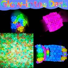 Euuztu 2400Pcs Glow In Dark Beads Bulk,20 Colors Kandi Bead Hair Braiding Friendship Bracelet Making Kandi Jewelry Chains Crafts Chirstmas Gifts (2400PCS(20Color)) - 5800個(30色) - 查看 9
