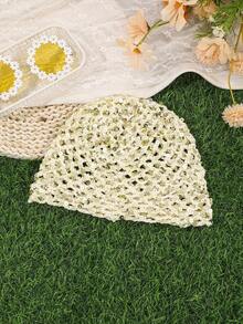 1 pieza Gorro de punto con lentejuelas de unicolor versátil y de moda con diseño calado - Multicolor - Ver 8