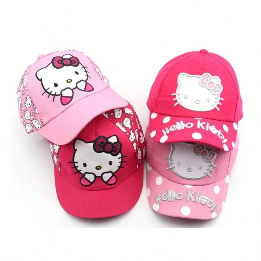 SANRIO Hello Kitty 刺繡棒球帽,可愛波點遮陽帽,可調節休閒運動帽,三麗鷗風格粉色帽子,Y2K 街頭風配件,適合日常戶外使用 - KT刺繡帽 - 查看 1
