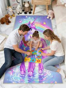 1PC Cartoon Patterned Children'S Carpet, Polyester Game Mat, Anti Suitable For Children And Teenagers' Daily Play In Bedrooms And Living Rooms - Multicolor - View 2